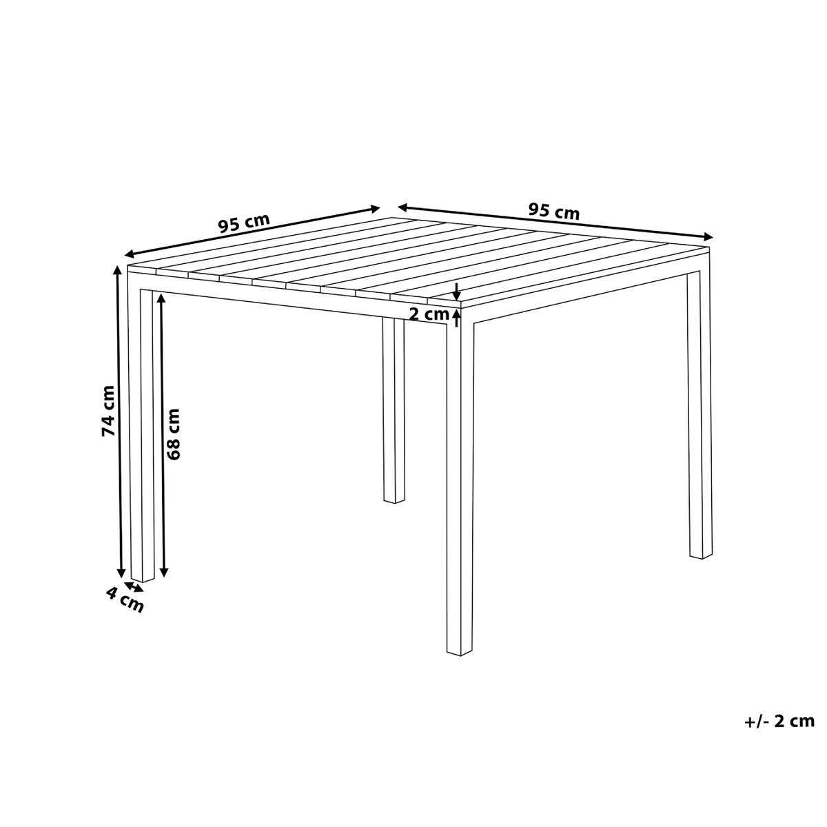 Stół ogrodowy PRATO 95 cm 95 cm Beżowy