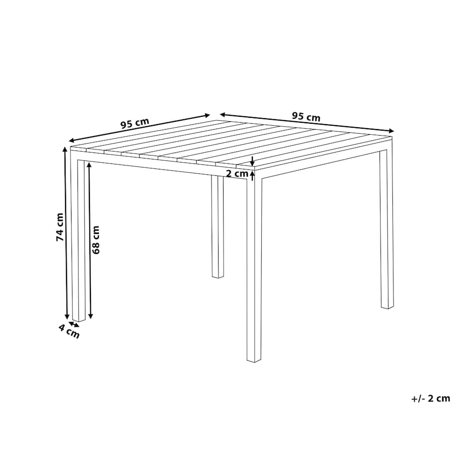 Stół ogrodowy PRATO 95 cm 95 cm Beżowy