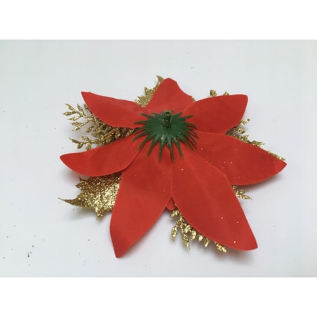 KWIAT GWIAZDA BETLEJEMSKA czerwona na stroik bukiet święta brokatowa 6szt