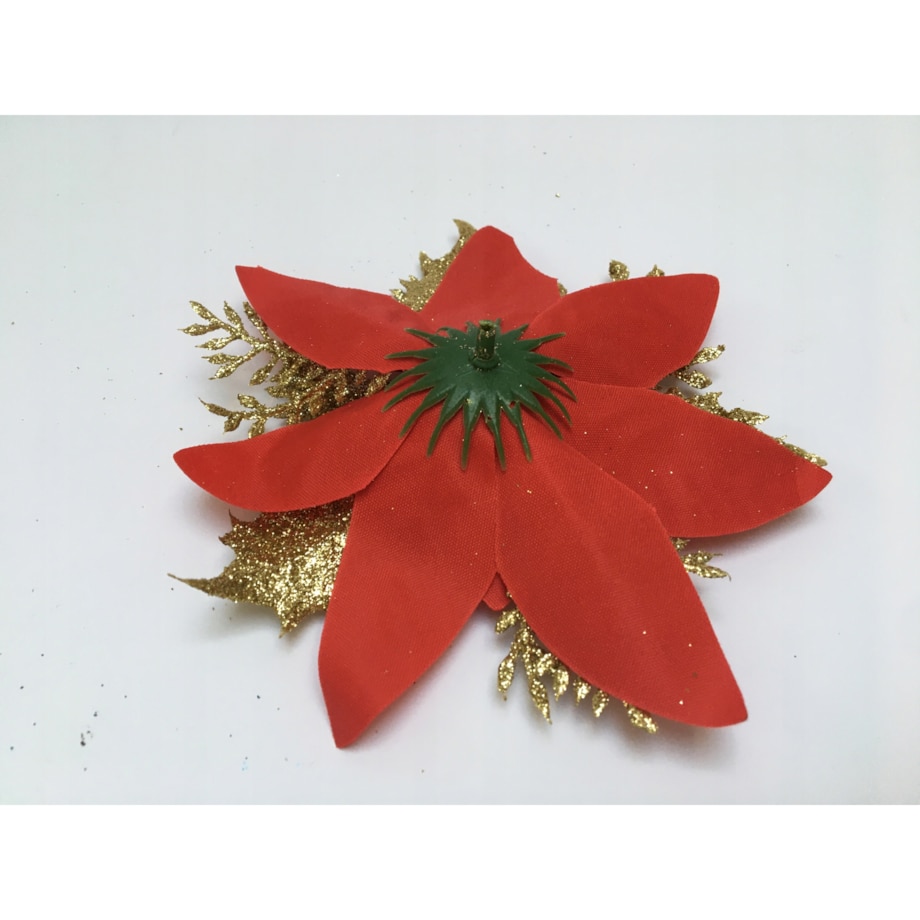 KWIAT GWIAZDA BETLEJEMSKA czerwona na stroik bukiet święta brokatowa 6szt