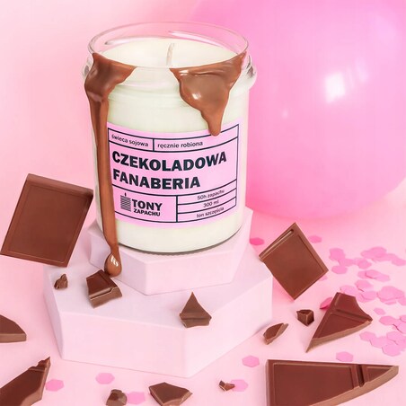 Naturalna świeca zapachowa sojowa w słoiku CZEKOLADOWA FANABERIA na prezent
