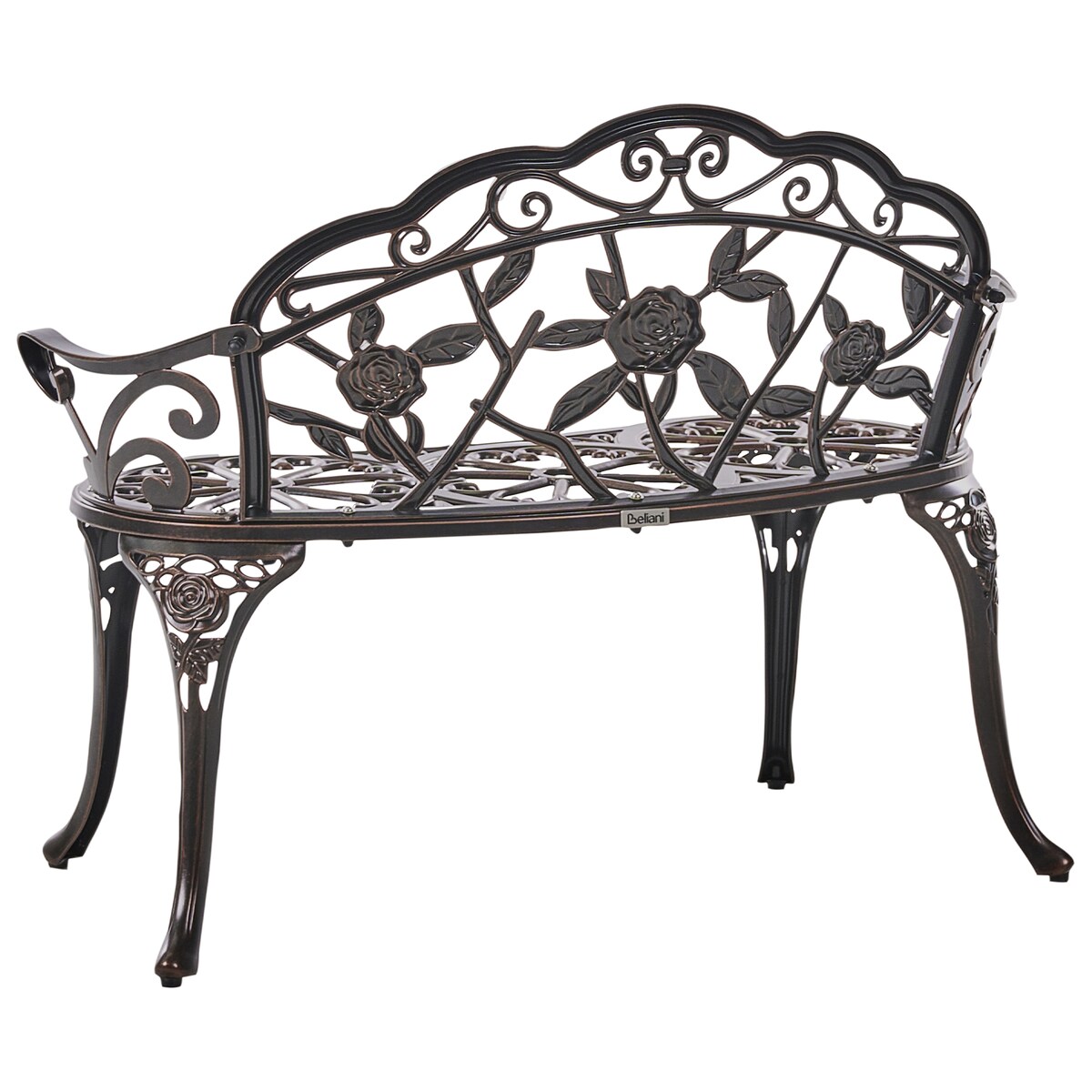 Ławka ogrodowa PIURA 88 cm Metal Ciemnobrązowy