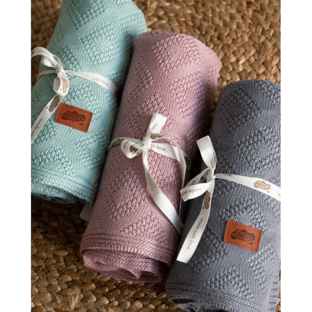 Kocyk Bambusowy 100% Bambus Koc dla Niemowląt Brąz do Łóżeczka miękki