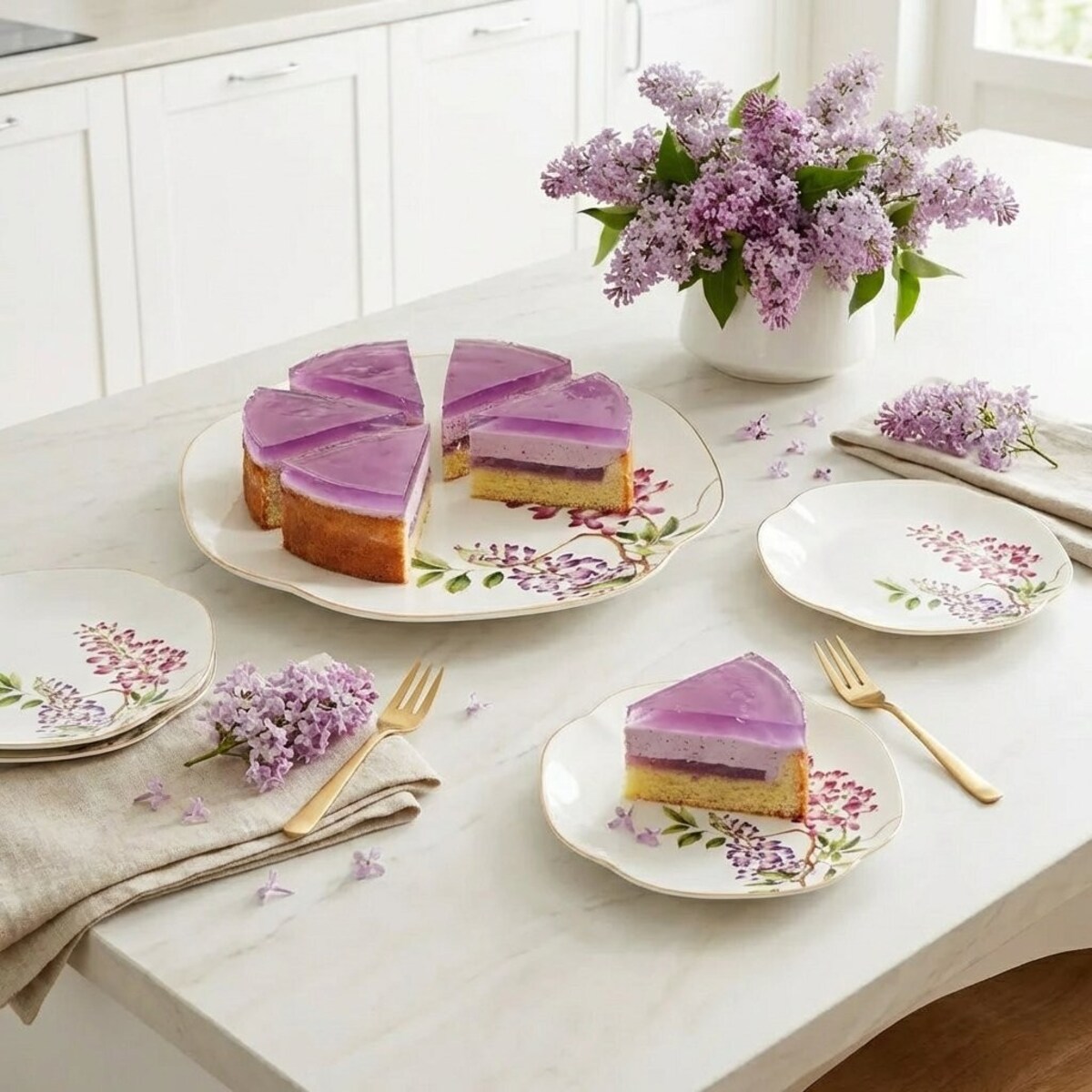 VILLA ITALIA Talerz do ciasta porcelanowy 25 x 25 cm SENSUAL GARDEN