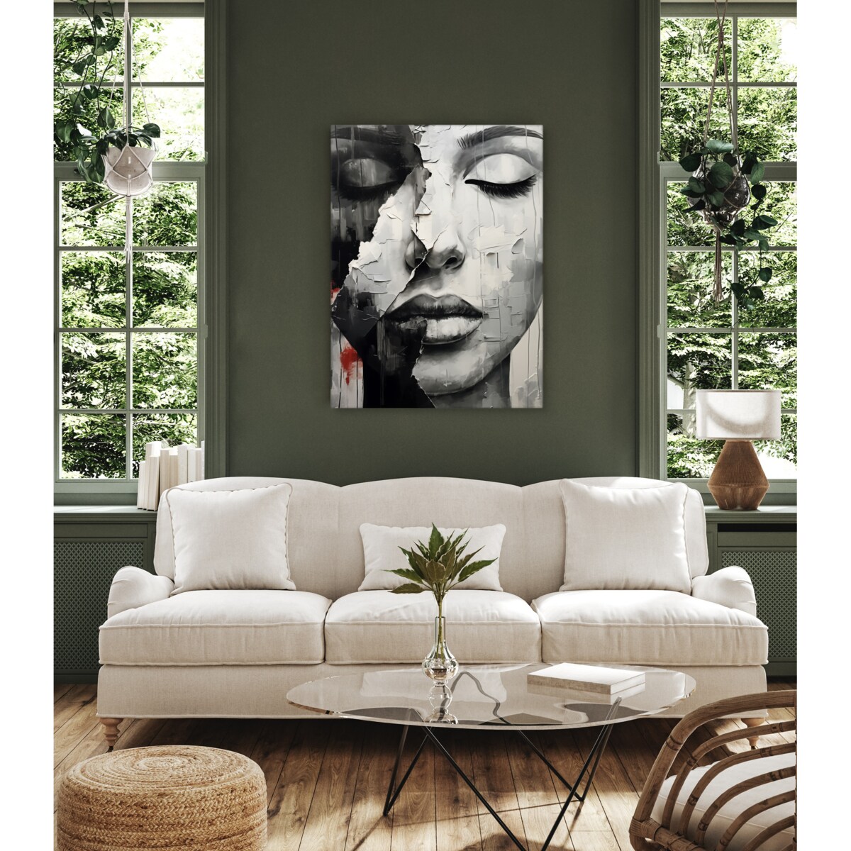 Obraz Na Płótnie Abstrakcyjny Portret na Betonien80x120cm