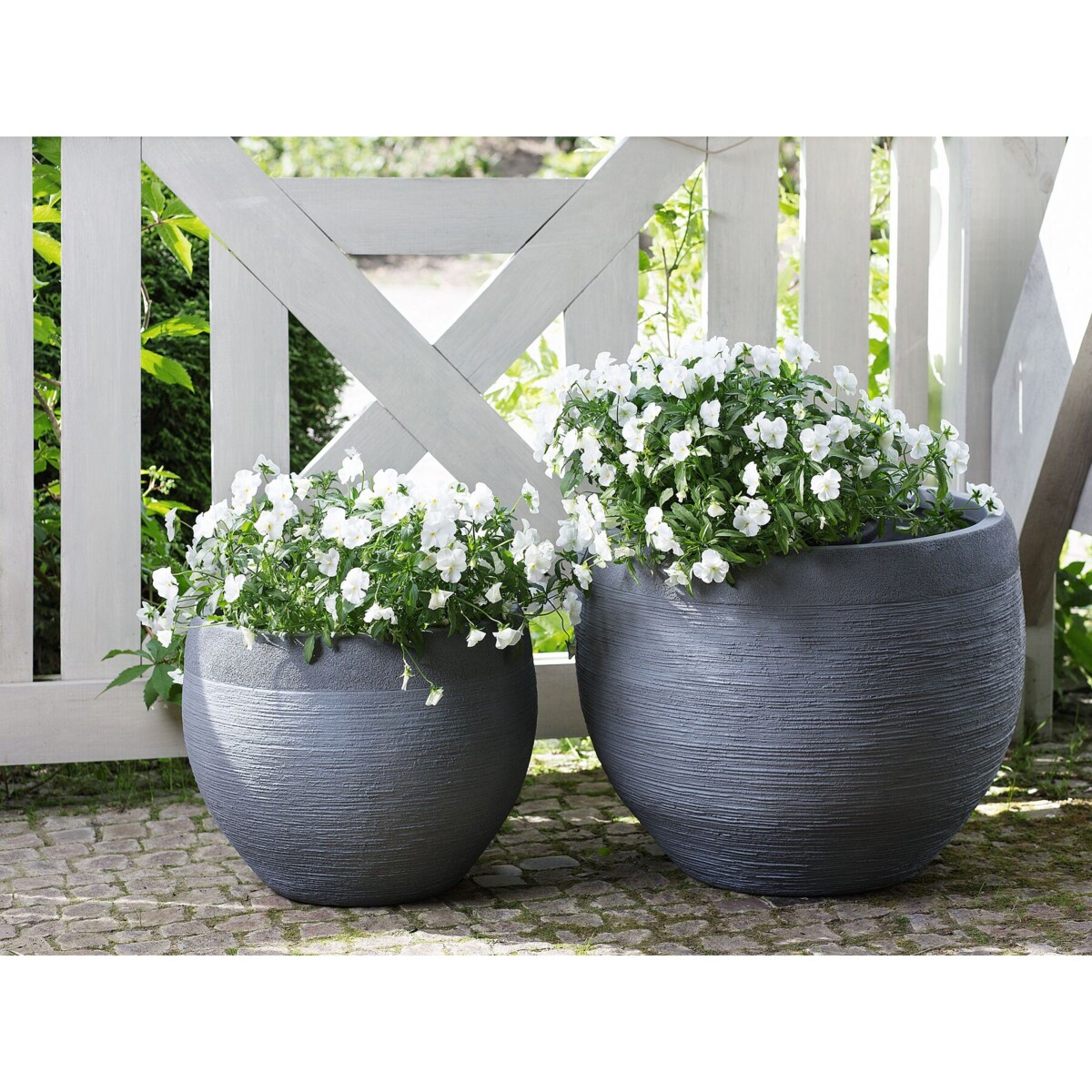 Doniczka 38x38x30 cm szara ZAKROS