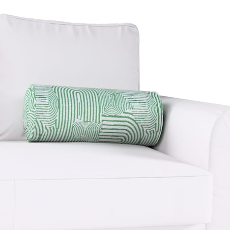 Poduszka wałek z zakładkami, miętowe łuki na kremowym tle, Ø20 x 50 cm, Cosy Home
