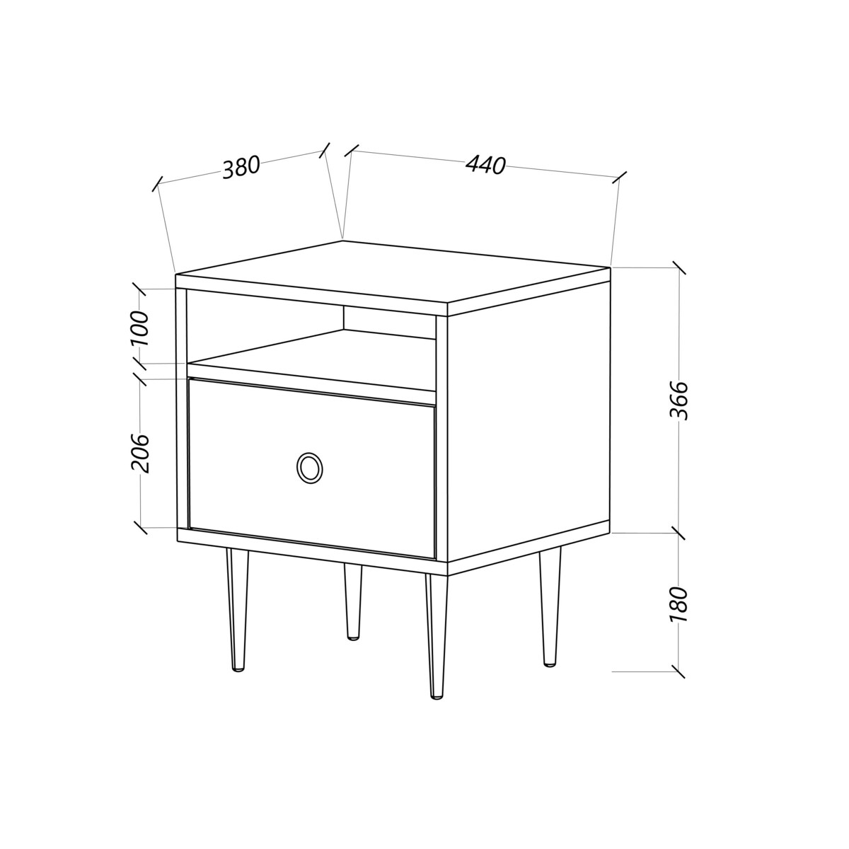 Biała nowoczesna szafka nocna Skandica HARMONI