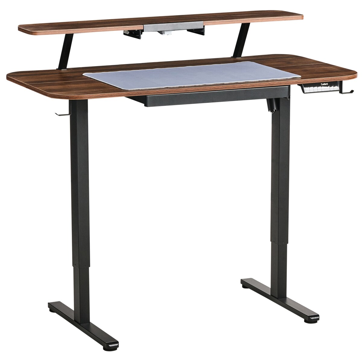 Biurko regulowane elektrycznie WILBANKS Brązowy/ czarny 120 cm 60 cm Z portem USB