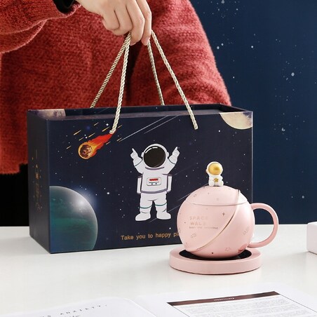 ZESTAW KUBEK Z PODGRZEWACZEM + Łyżka + Kabel USB PREZENT KUBEK ŚWIĄTECZNY