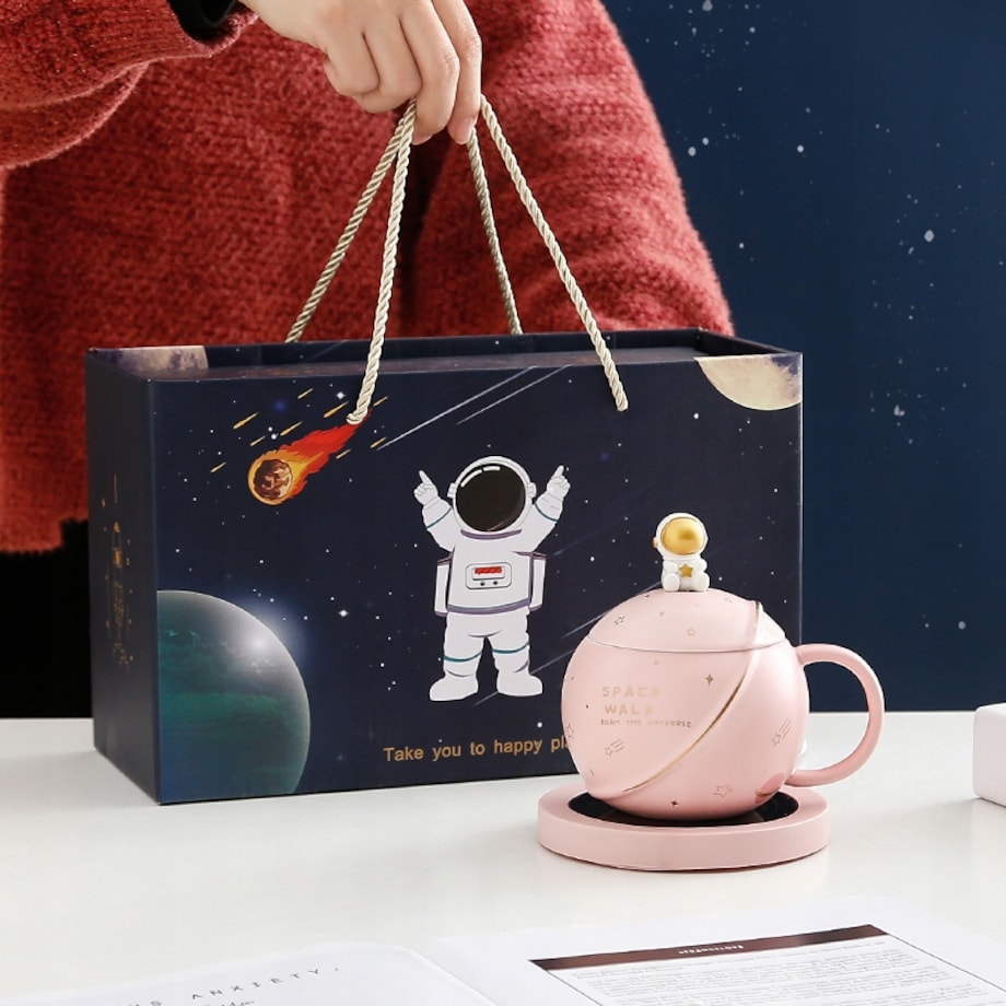 ZESTAW KUBEK Z PODGRZEWACZEM + Łyżka + Kabel USB PREZENT KUBEK ŚWIĄTECZNY