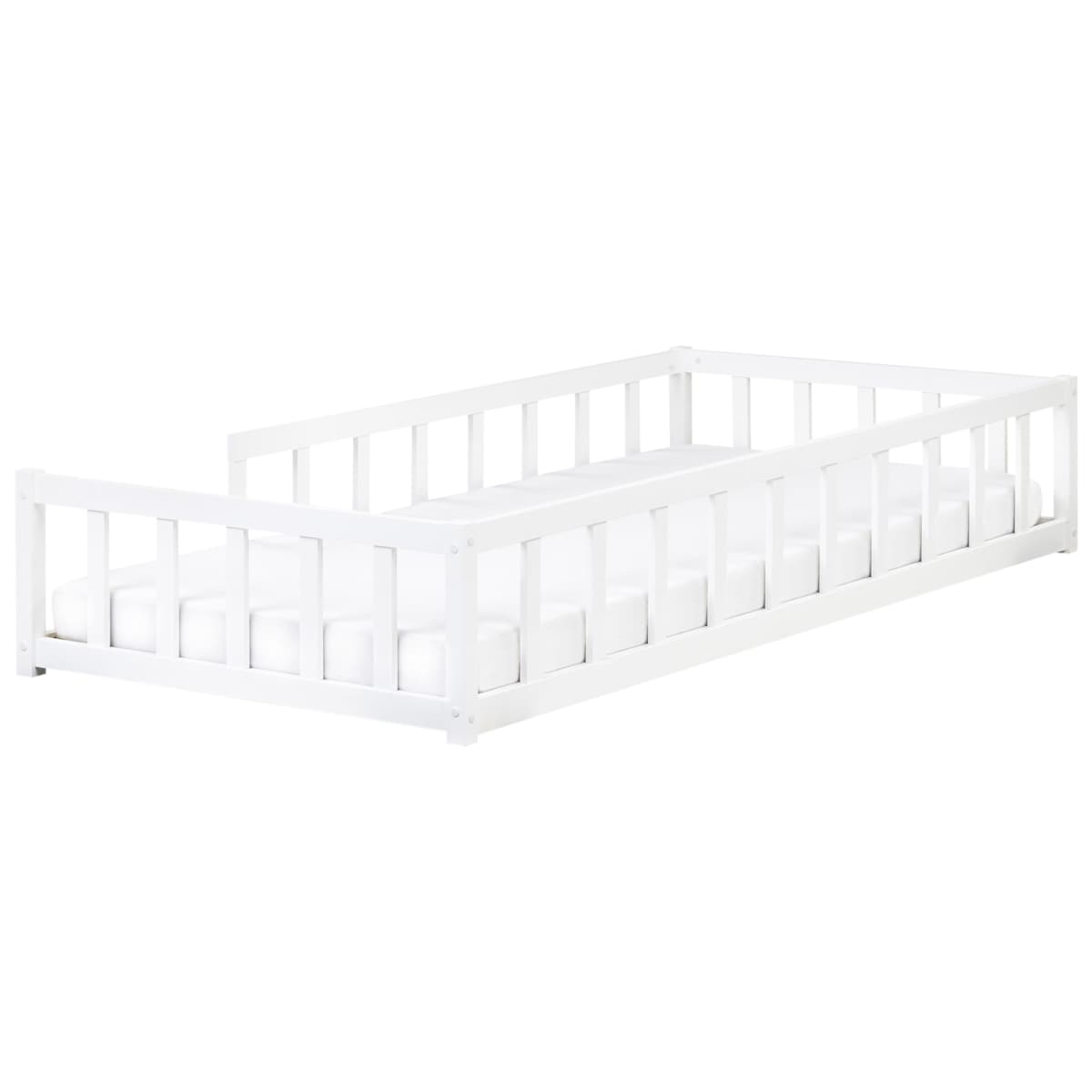 Łóżko dziecięce drewniane 90 x 200 cm białe MEYMAC