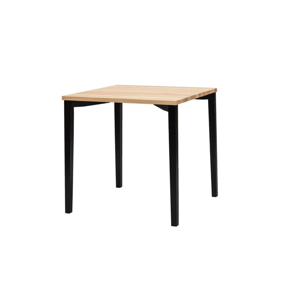 Stół drewniany TRIVENTI 80x80 jesion/czarny