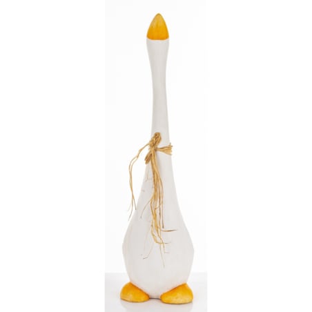 Dekoracja - biała gąska 73x26x19,5 cm ANSERO duża