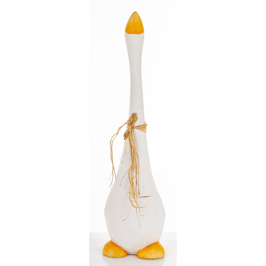 Dekoracja - biała gąska 73x26x19,5 cm ANSERO duża