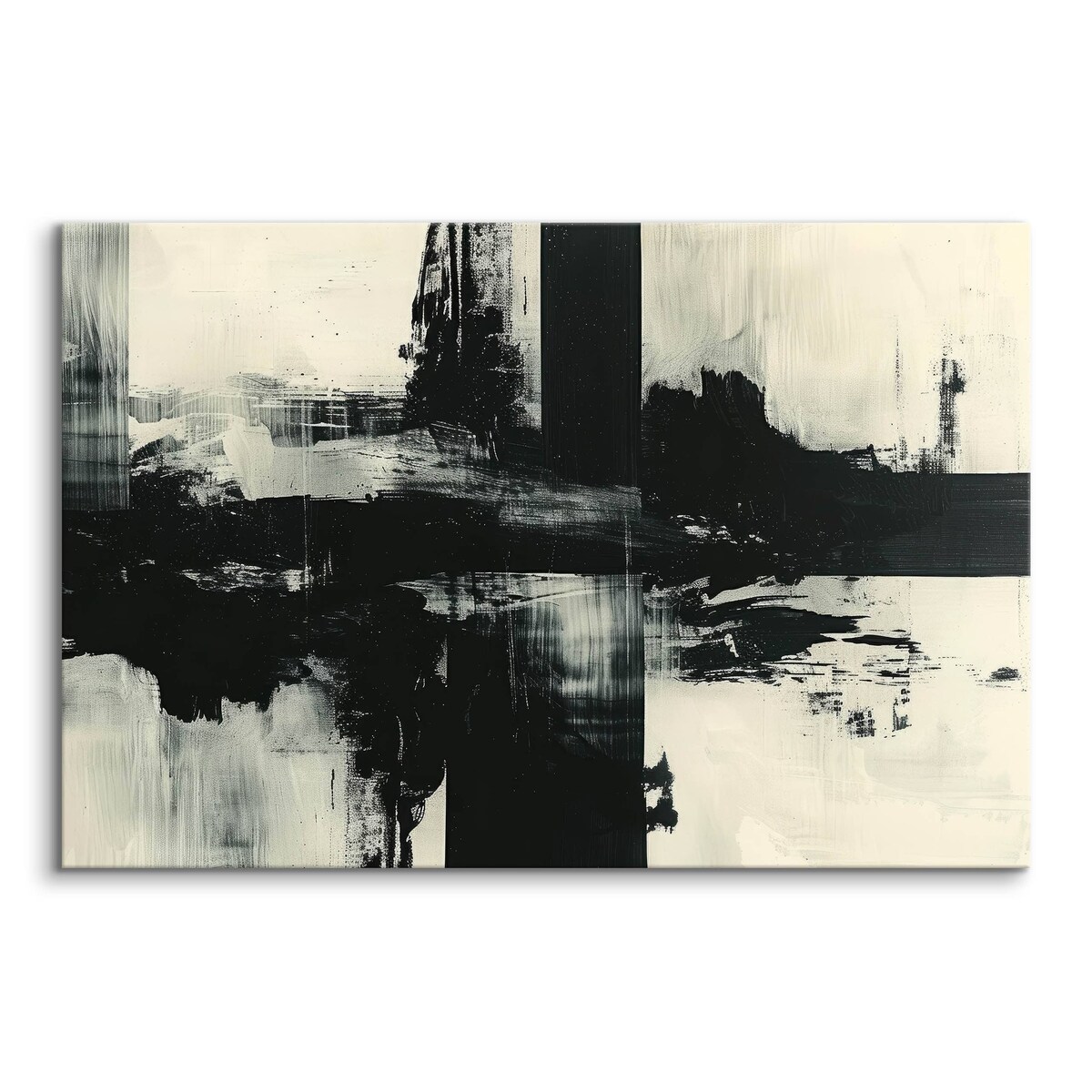 Obraz Canvas Do Salonu Sypialni Abstrakcja Czarny Wzór Akwarele 70x50cm