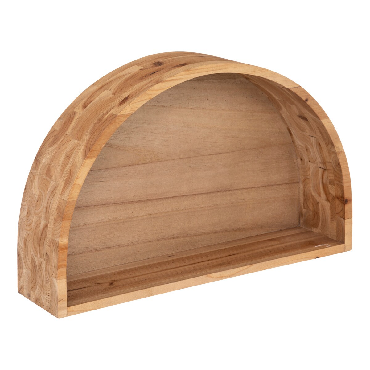 Drewniane półki wiszące, półokrągłe, 2 sztuki