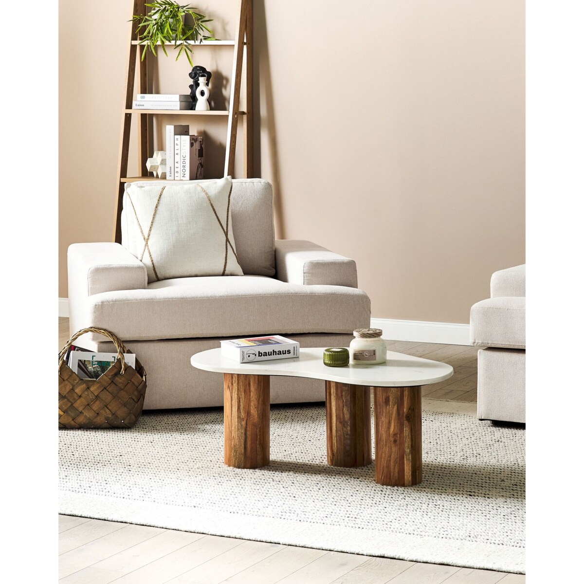 Zestaw 2 foteli tapicerowanych jasnobeżowy ALLA