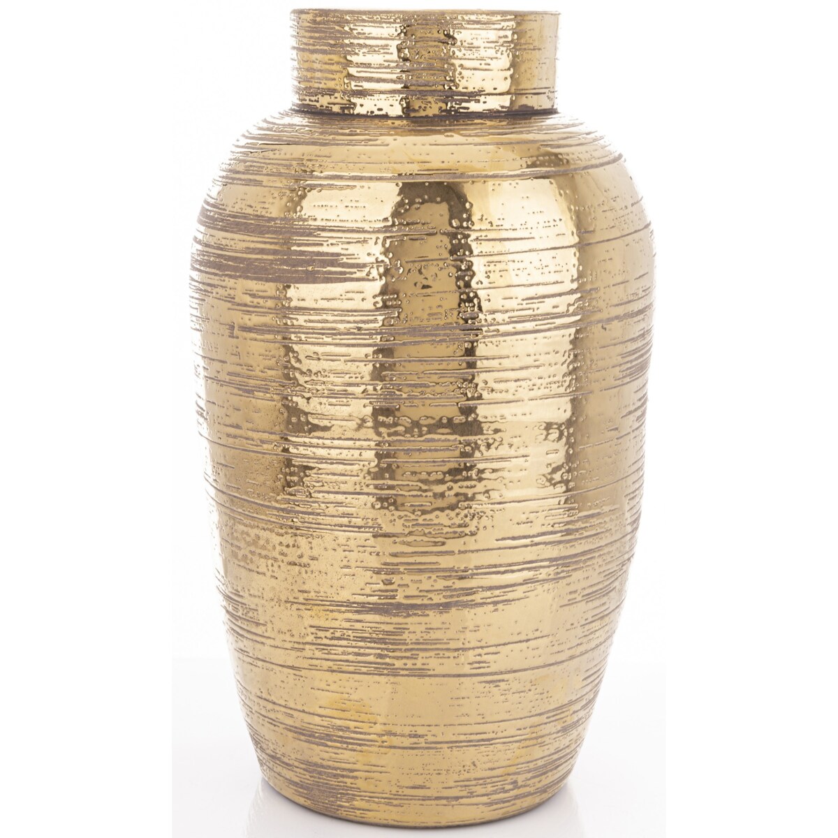 Wazon ceramiczny złoty, postarzany 38x22x22 cm JULIANO