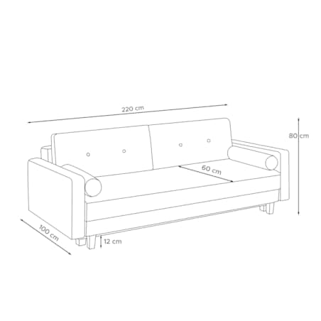 KONSIMO ERISO Sofa 3-osobowa, kolor beżowy