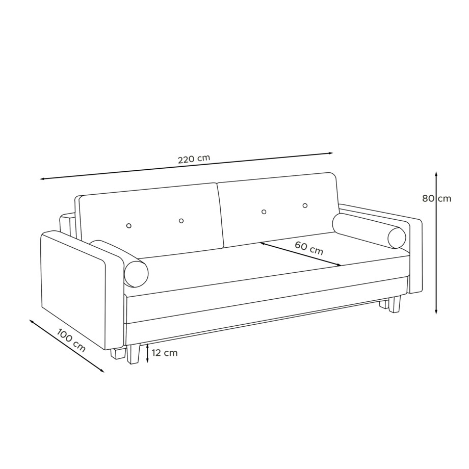 KONSIMO ERISO Sofa 3-osobowa, kolor beżowy