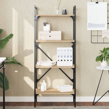 vidaXL 4-poziomowy regał na książki, dąb sonoma, 56x31,5x138,5 cm