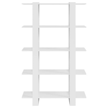 vidaXL Regał na książki/przegroda, biały z połyskiem, 100x30x160 cm