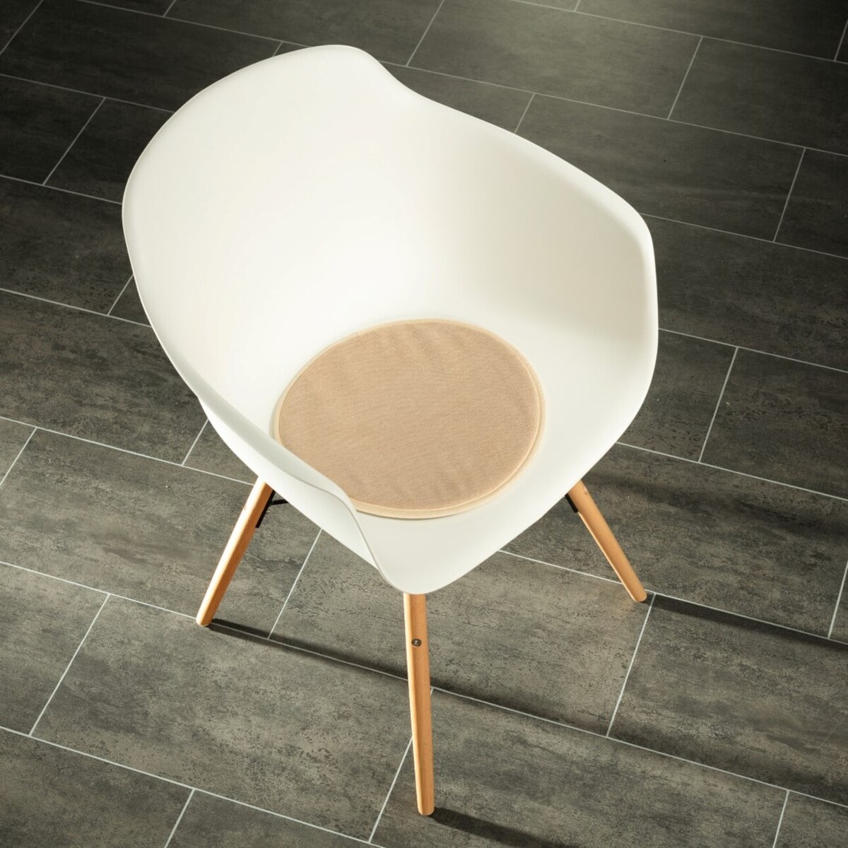 Siedzisko na krzesło Dot beige, śr. 34 x 2cm