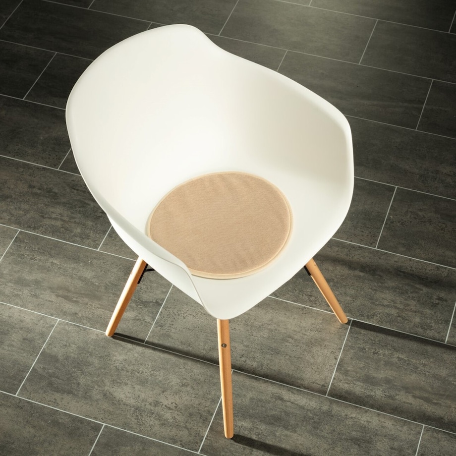Siedzisko na krzesło Dot beige, śr. 34 x 2cm