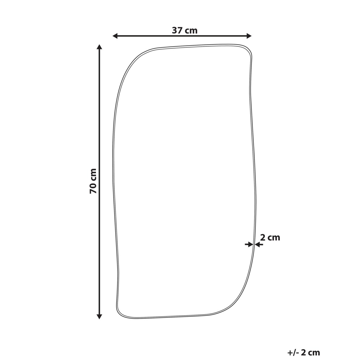 Metalowe lustro ścienne 37 x 70 cm czarne MONTCLUS