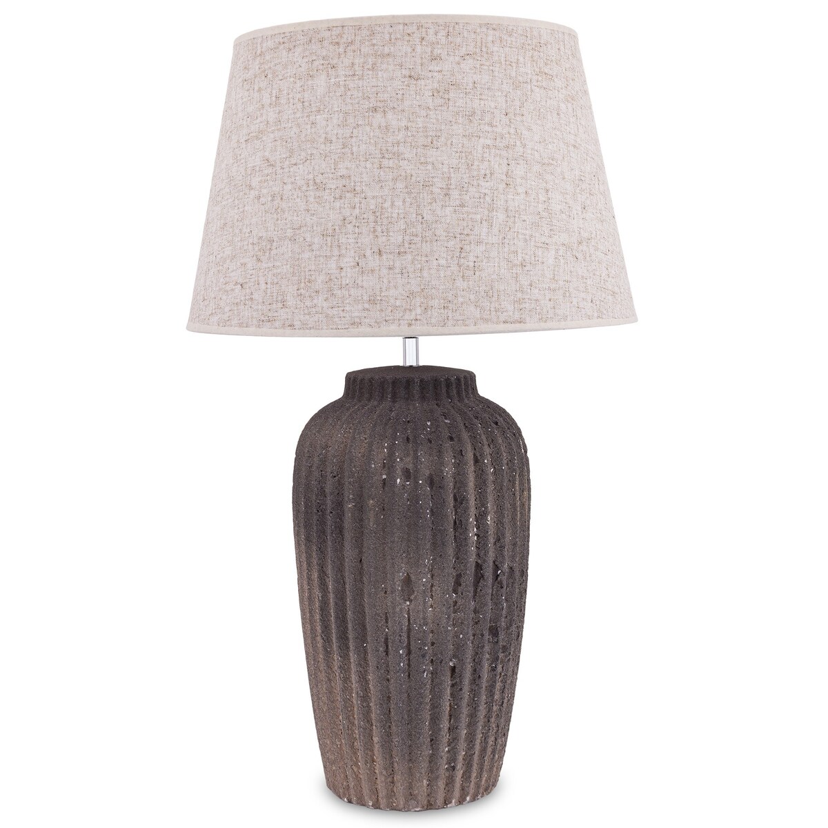Lampa stołowa z ceramiki i tkaniny 68x40x40 cm WALSH brązowo-beżowa