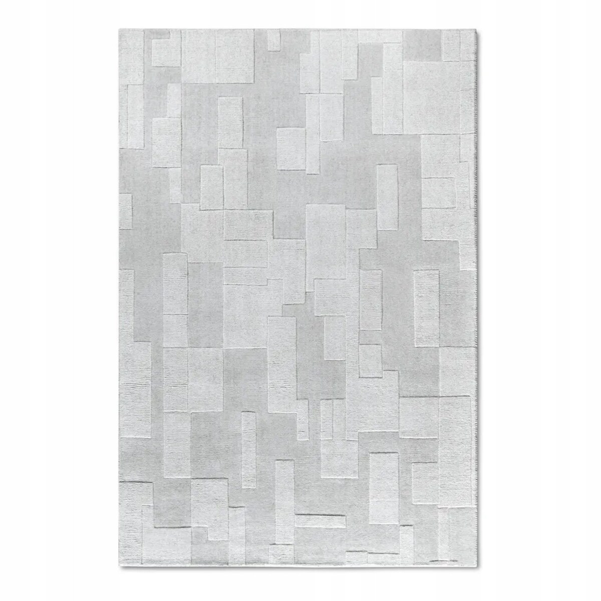 Dywan wełniany do salonu 160x230cm,kremowy tkany ręcznie z efektem 3d