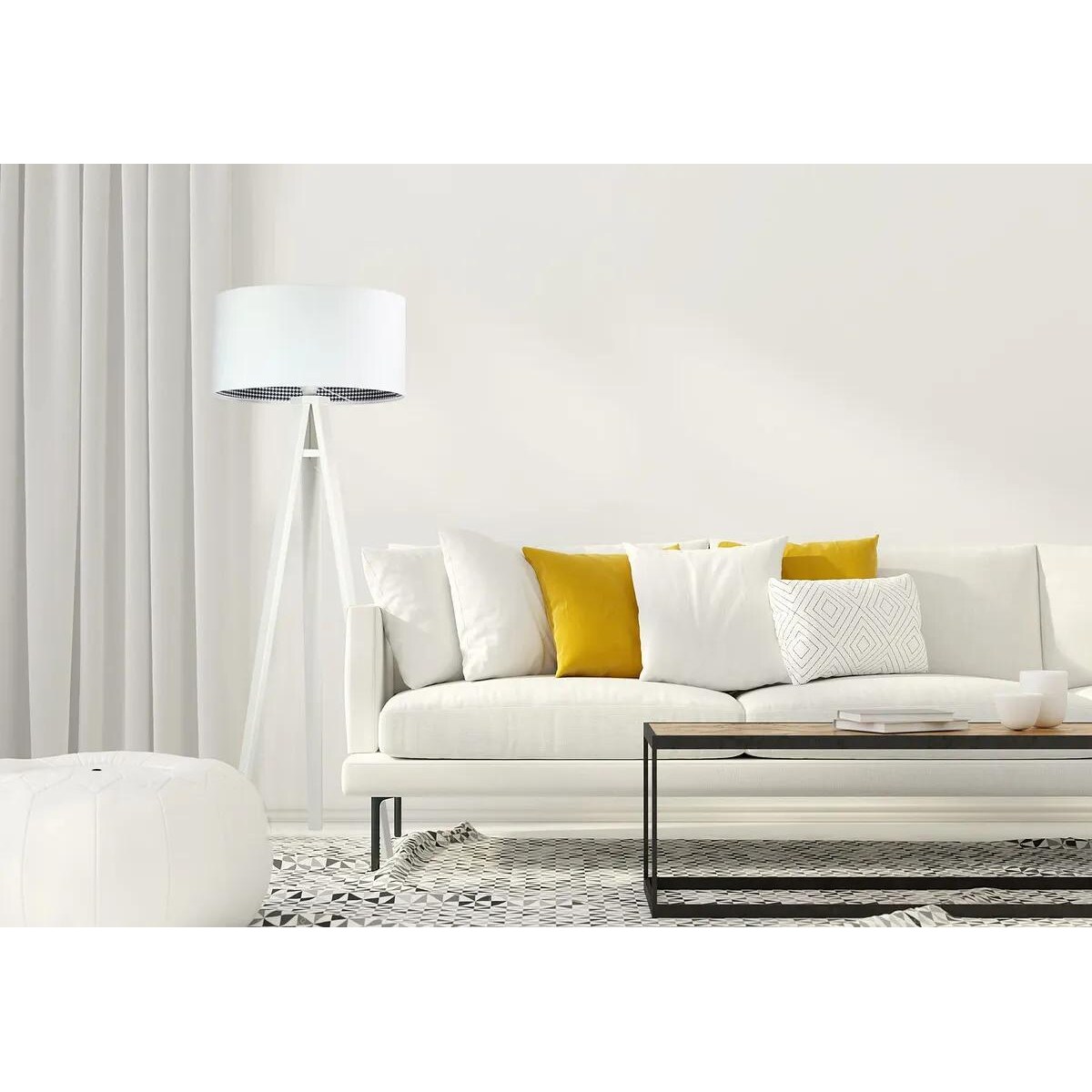 Lampa stojąca HOME 50 biała/pepitka/biała