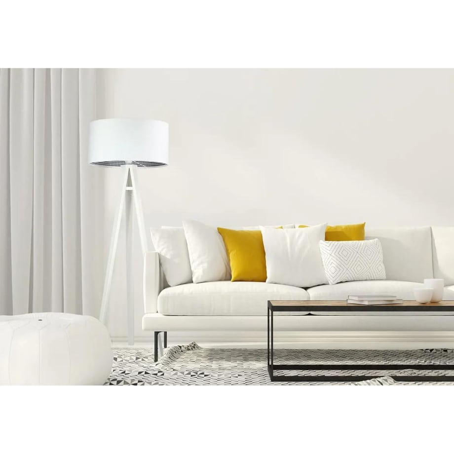 Lampa stojąca HOME 50 biała/pepitka/biała