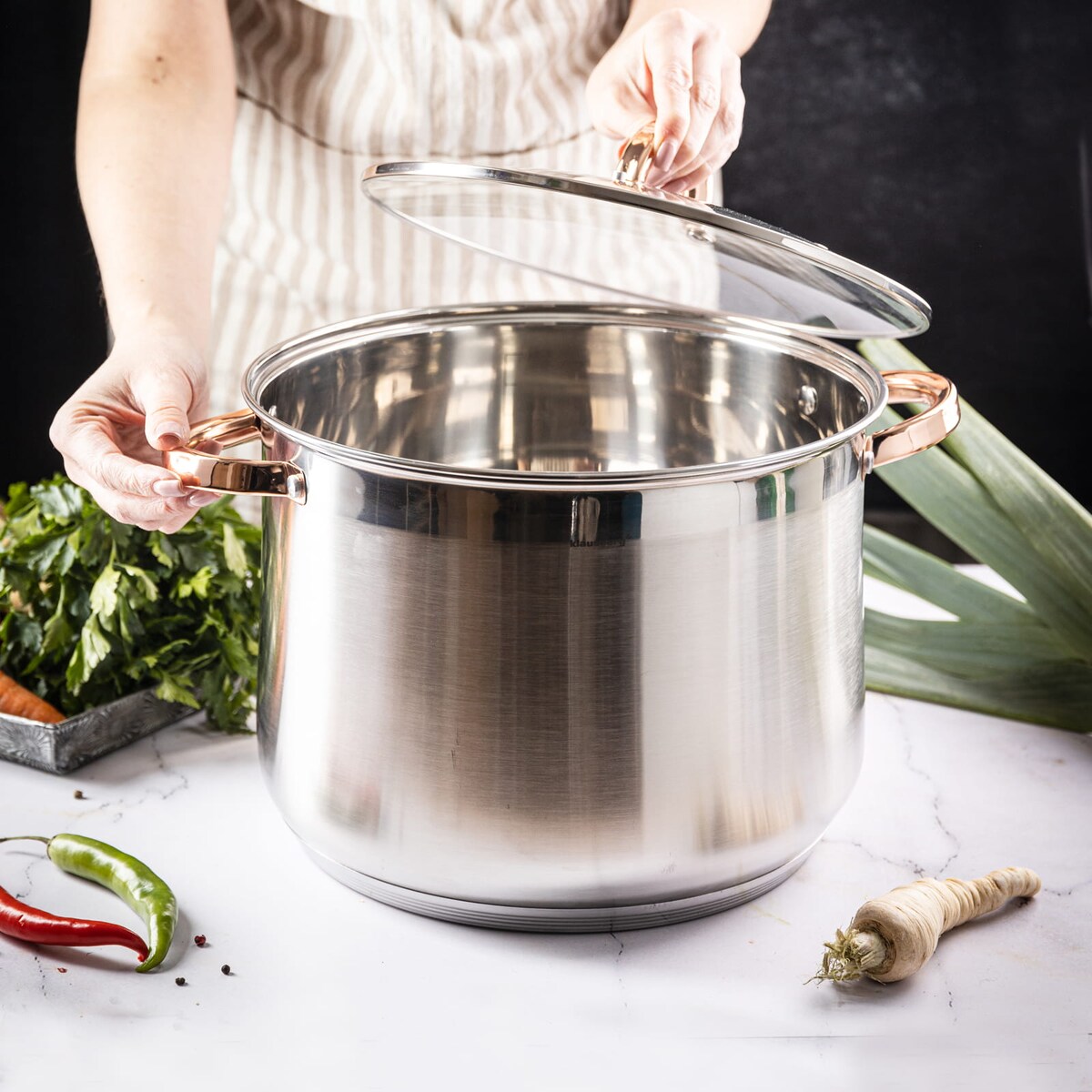 Garnek stalowy gastronomiczny duży 10.7L 26cm Rose Gold KLAUSBERG