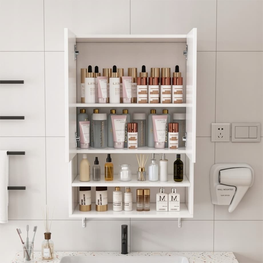 Szafka łazienkowa wisząca ścienna nad pralkę pojemne półki regał loft 64 cm