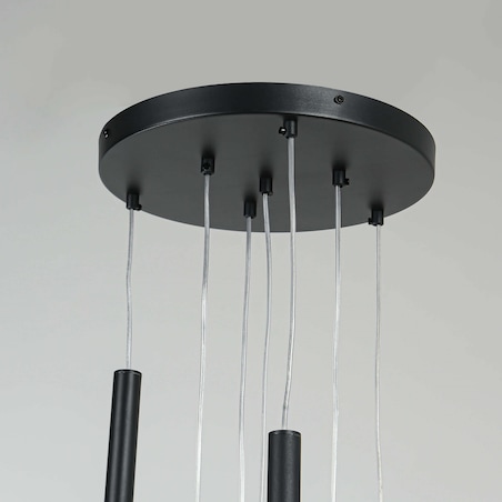 Czarna lampa wisząca Lungo metalowe tuby nad stół do salonu