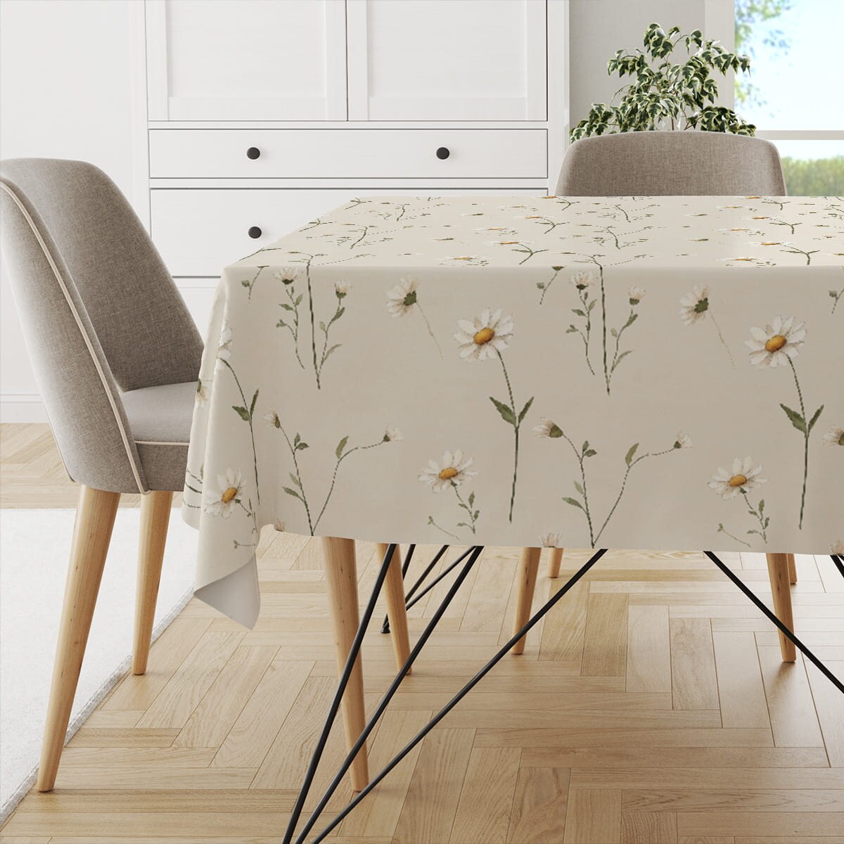 Obrus SPRING wzór SP25 | stokrotki - 150 x 240 cm