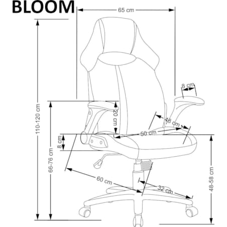 Fotel biurowy BLOOM różowy/czarny