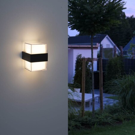 Elewacyjna lampa ogrodowa Cara LED 8,4W grafitowa biała