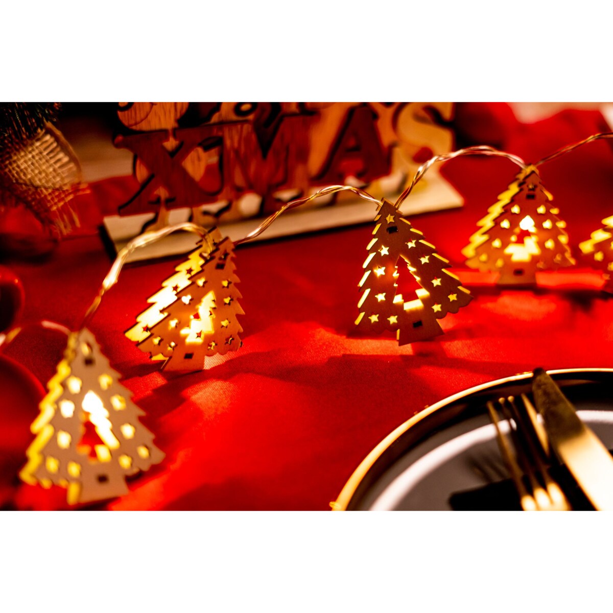 Lampki choinkowe Girlanda LED drewniane choinki CD009