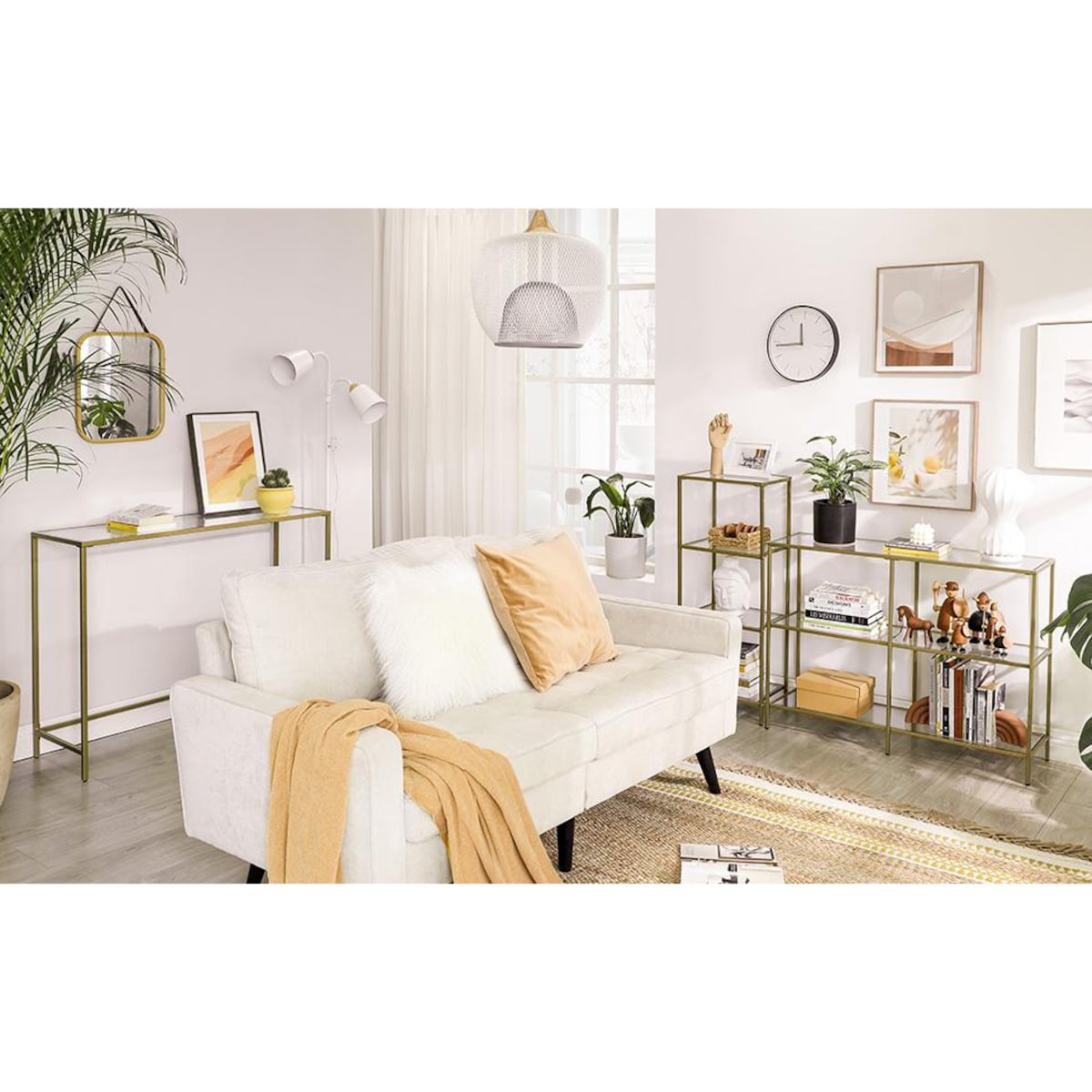 Konsola Salonowa  Prestiżowa  Złota Prostokątna