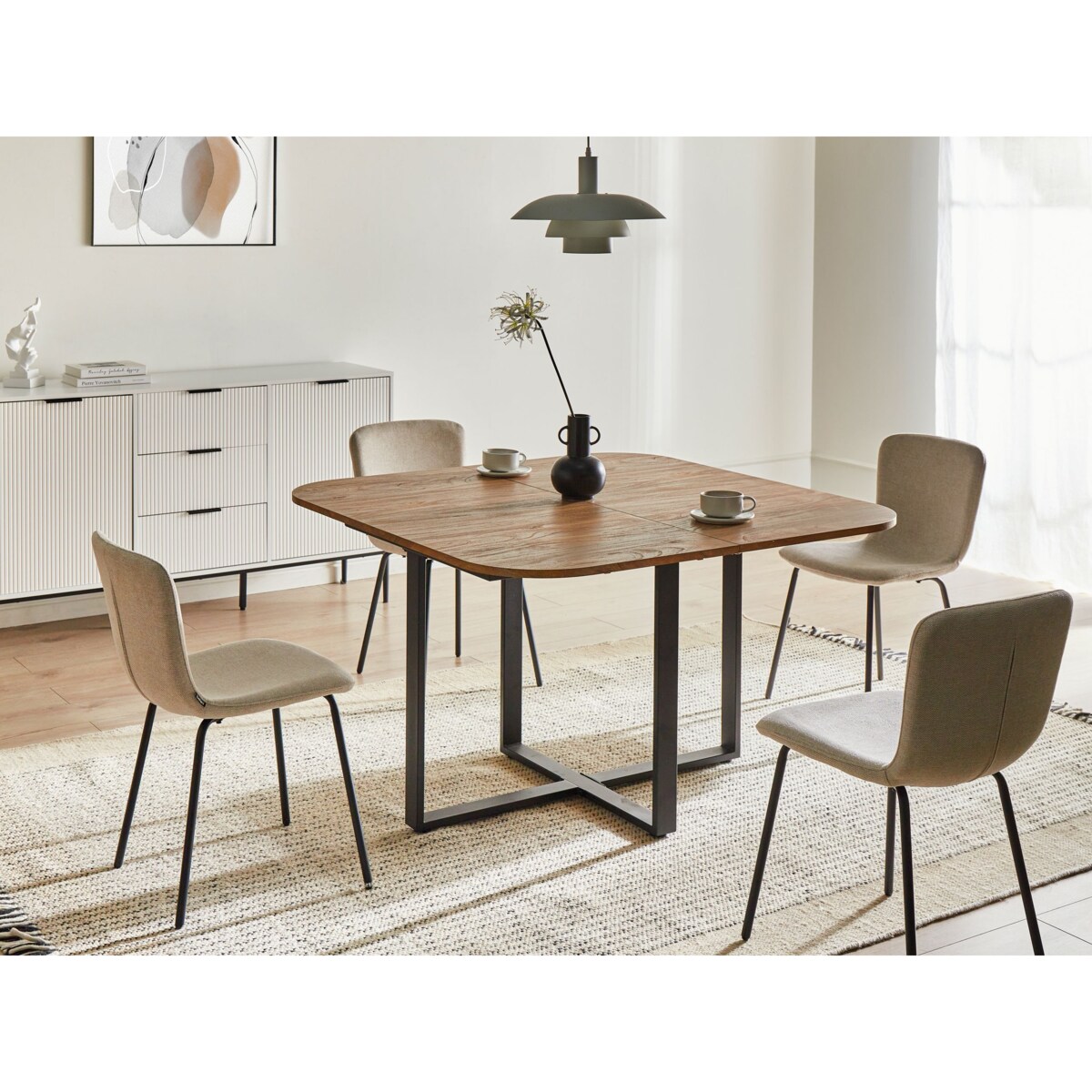 Stół do jadalni rozkładany COOPER Brązowy 120/160 cm 120 cm