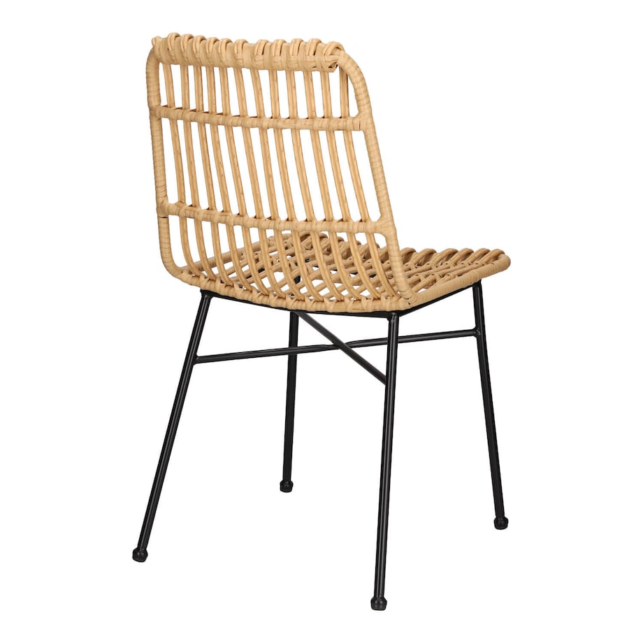 KRZESŁO Surabaya Z TECHNORATTANU czarne stalowe nogi