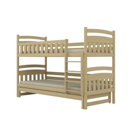 Łóżko piętrowe JULITA 180x80 sosna nielakierowana drewniane trzyosobowe