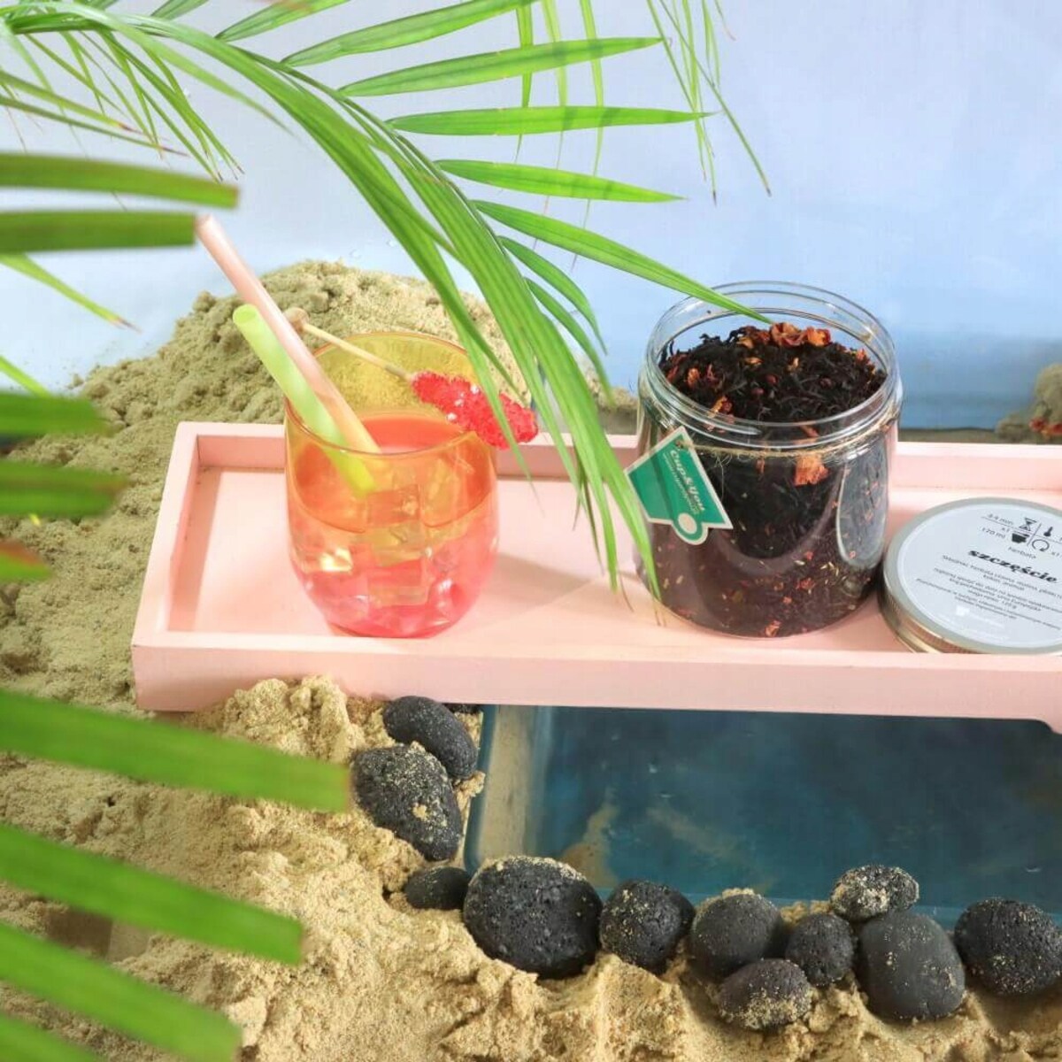 Herbata czarna SZCZĘŚCIE o magicznie tropikalnym smaku z nutą wanilii - herbata liściasta sypana mieszanka napar susz - gotowa na prezent upominek