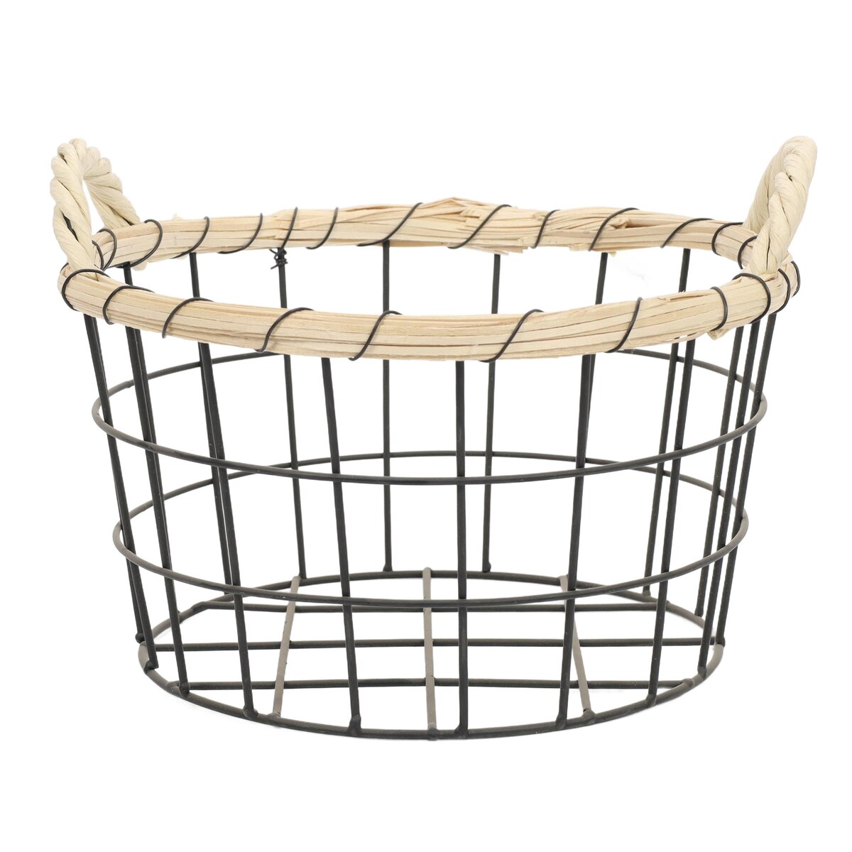 Komplet koszy dekoracyjnych z metalu, owalnych, 3 sztuki