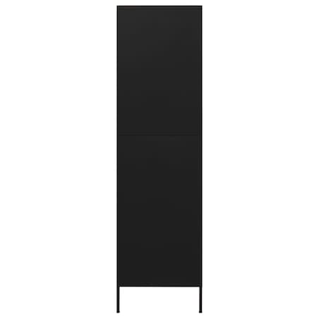 vidaXL Szafa, czarna, 90x50x180 cm, stalowa