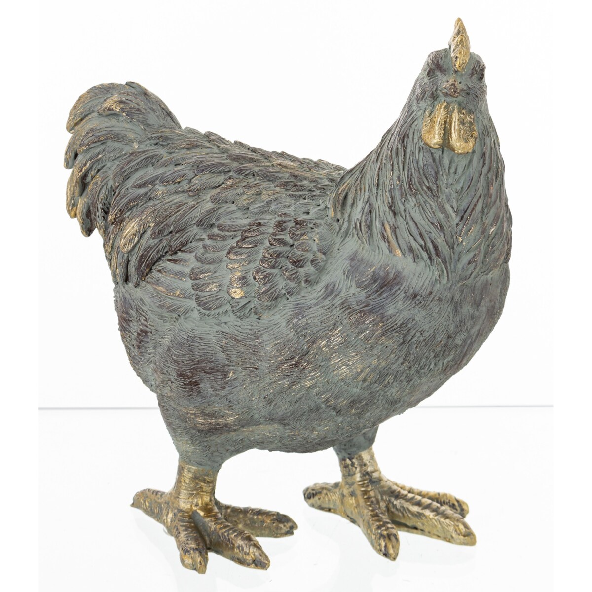 Dekoracja - para kogut i kura 21x9x19 i 18x9x15,5 cm PLOMFEE-2 szary