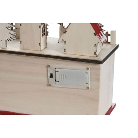 Kalendarz adwentowy LED 23x45x11 cm z 2 domkami o białych dachach